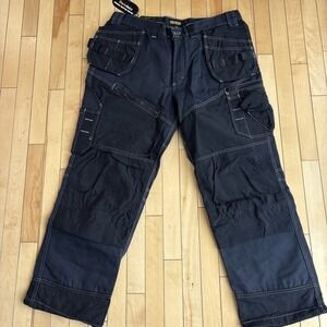 Blaklader 1600 Work Pants Black Cordura YKK Zip Men's Size 38x30 New With Tags